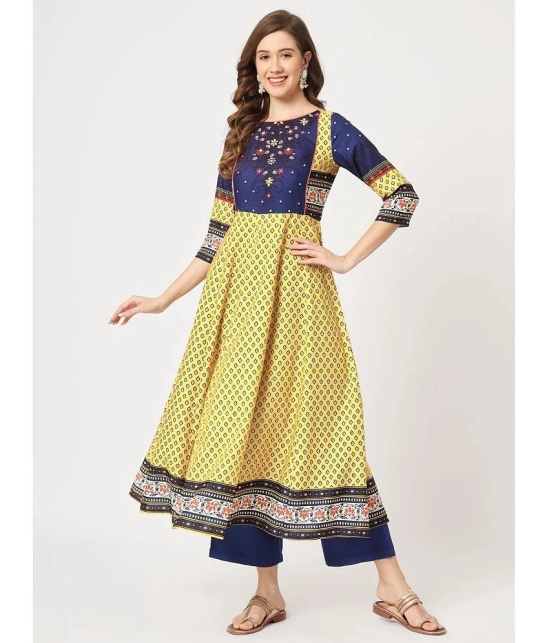 Pannkh - Yellow Rayon Womens Anarkali Kurti ( Pack of 1 ) - None