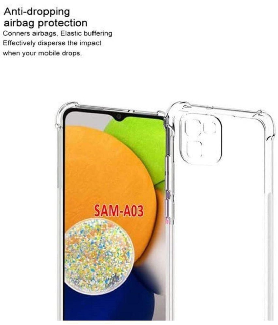 Case Vault Covers - Transparent Silicon Silicon Soft cases Compatible For Samsung Galaxy A03 ( Pack of 1 ) - Transparent