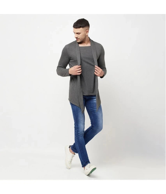 Glito - Charcoal Cotton Blend Mens Cardigan Sweater ( Pack of 1 ) - None