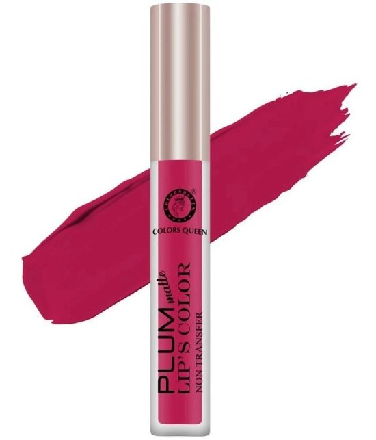 Colors Queen Plum Matte Non Transfer Water Proof Liquid Matte Lipstick 7ml, Pink Tease (Shade - 25)