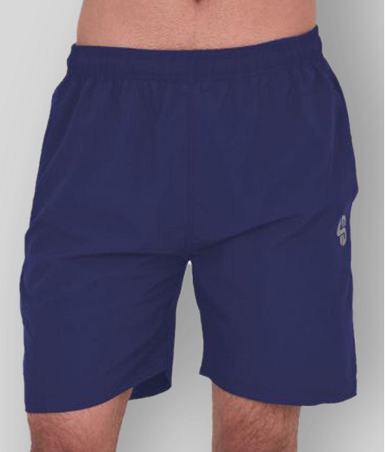 Forbro Blue Polyester Lycra Fitness Shorts - None