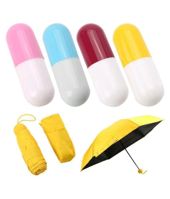 Capsule Umbrella Lightweight Weatherproof UV Protection Mini Compact Foldable Design Travel/Folding/Portable Umbrella with Waterproof and Compact Bottle - Pink