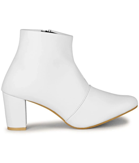 Saheb White Womens Ankle Length Boots - None