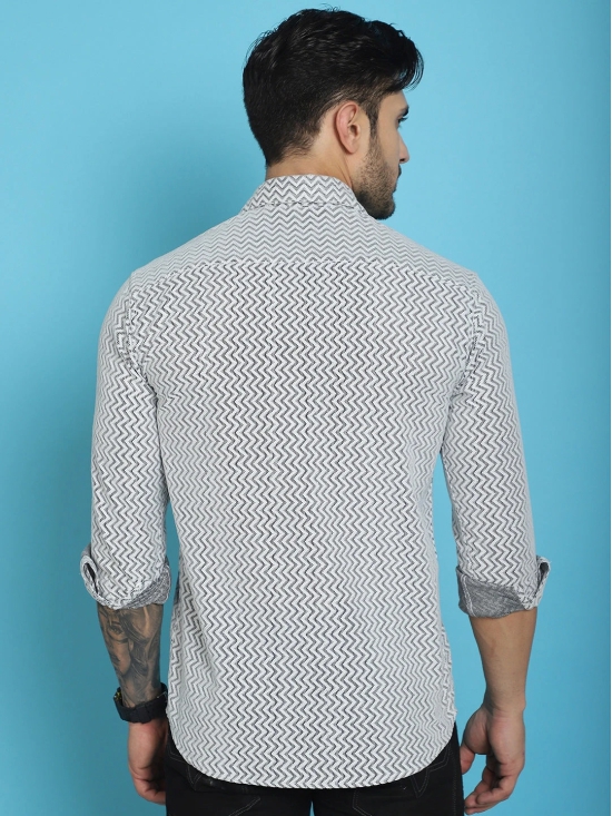 Woven Design  Cotton Shirt for Men-XXL / White