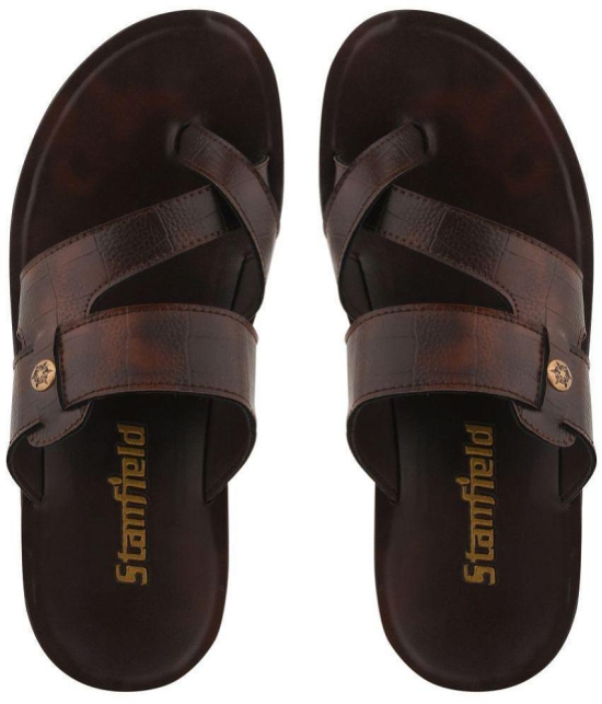 Stanfield - Brown Mens Leather Slipper - None