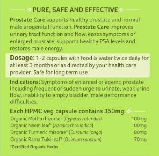 ORGANIC INDIA Prostate Care 60 Veg Capsules