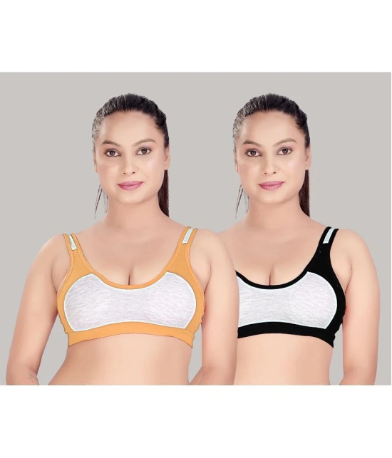 HAYA Multicolor Cotton Non Padded Womens Everyday Bra ( Pack of 2 ) - None