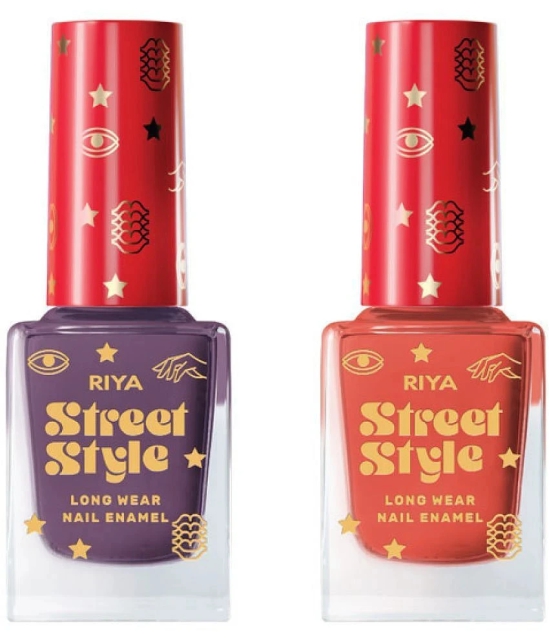 Street Style Multi Glossy Nail Polish ( Pack of 2 )