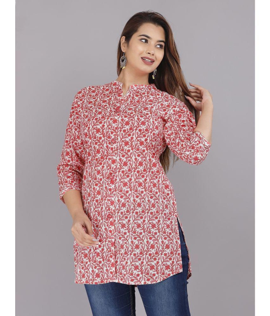 HIGHLIGHT FASHION EXPORT - Peach Cotton Women''s Ethnic Tunic ( Pack of 1 ) - None