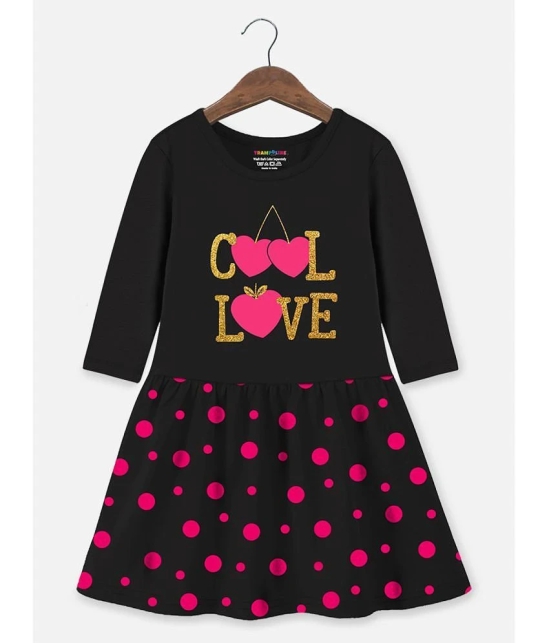 Trampoline Black & Pink Cotton Blend Girls A-line Dress ( Pack of 2 ) - None