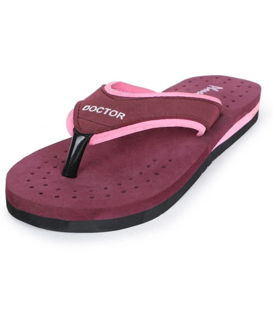 Phonolite Maroon Womens Thong Flip Flop - None