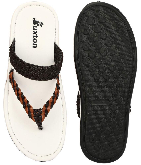 Buxton White Men's Thong Flip Flop - None