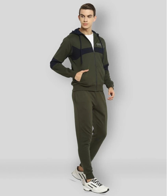 OFF LIMITS - Olive Cotton Blend Regular Fit Solid Mens Sports Tracksuit ( Pack of 1 ) - XXL