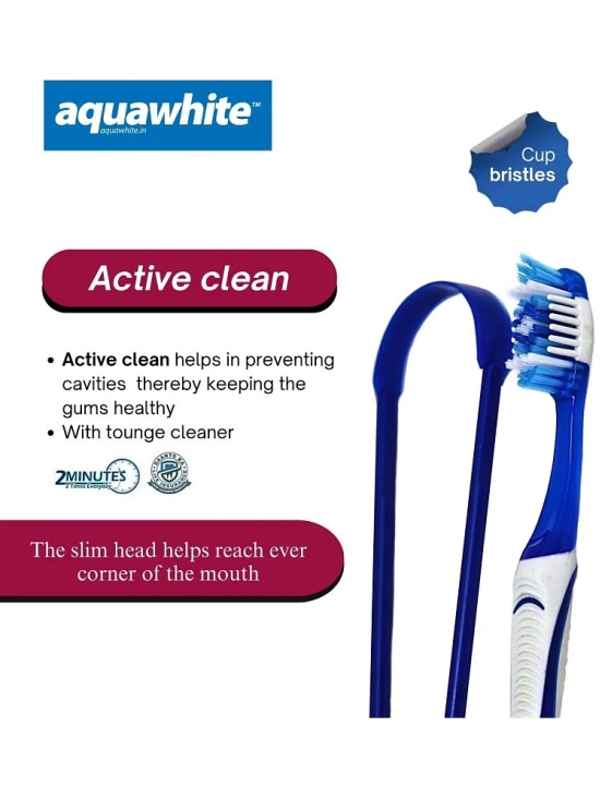 aquawhite Active Clean Bristles Toothbrush Pack of 4