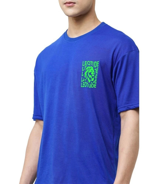 Leotude - Blue Cotton Blend Oversized Fit Mens T-Shirt ( Pack of 1 ) - None