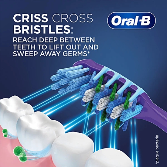 Oral-B Criss Cross Gum Care Toothbrush - With Extra-Long Power Tip Bristles, M, 2 Pcs