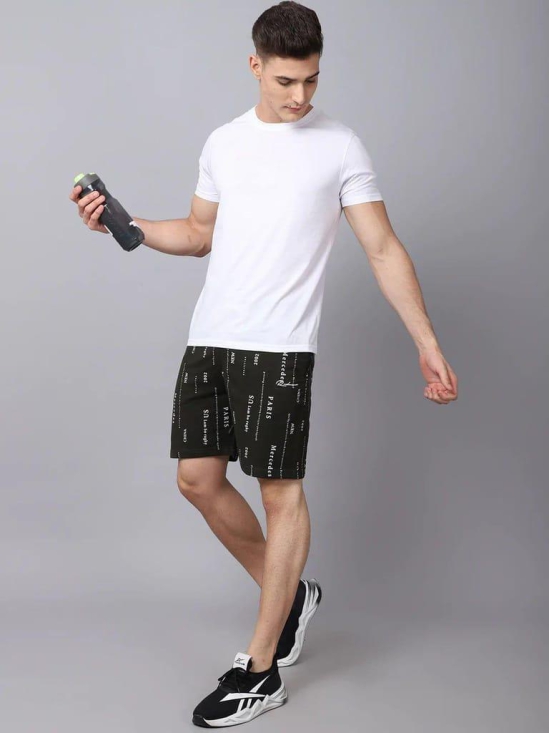 Rodamo  Men Green Printed Slim Fit Shorts