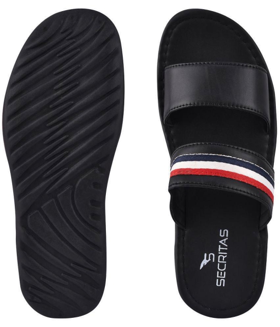 Secritas - Black Men's Leather Slipper - None