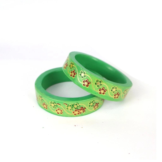 FHS Rajasthani Flowers Design- Parrot Green