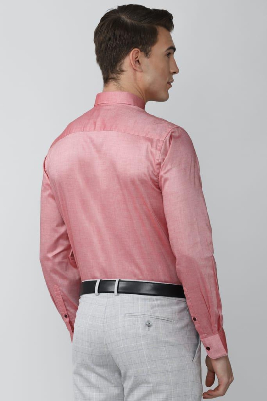 Men Pink Regular Fit Formal Full Sleeves Formal Shirt