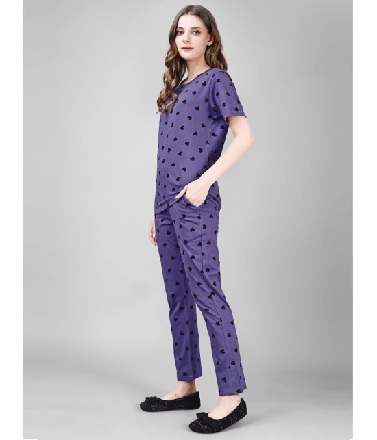 Smarty Pants Purple Cotton Womens Nightwear Nightsuit Sets ( Pack of 1 ) - None