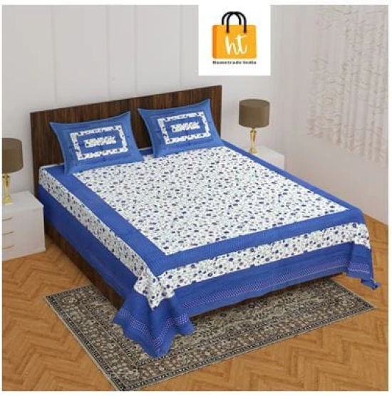 Bedsheet Adda-100% Pure Cotton King size Double Bedsheet with 2 Matching Pillow Covers