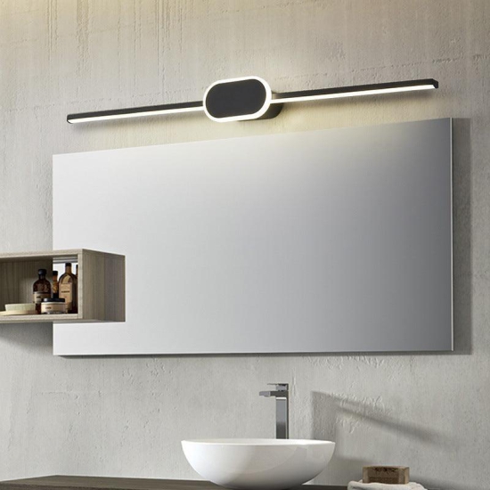 Hdc 18w Modern Black Sleek Body Led Wall Light Mirror Vanity Picture Lamp - Warm White