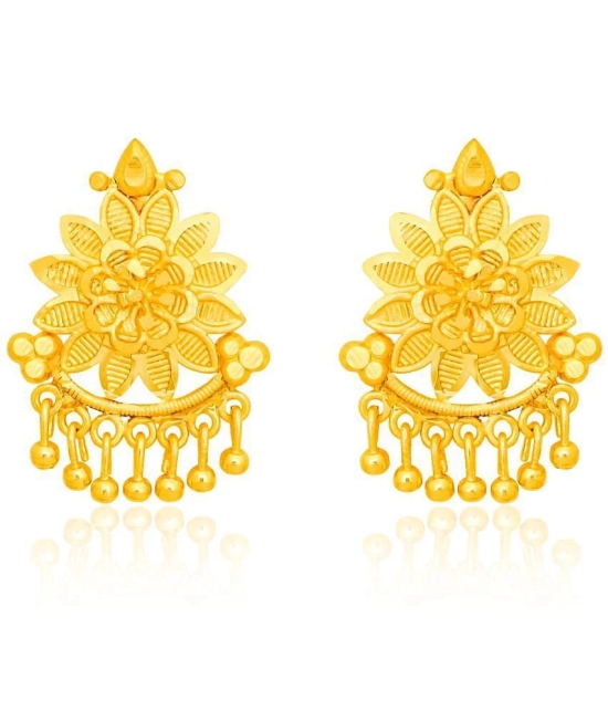 LUV FASHION Golden Drop Earrings ( Pack of 1 ) - Golden