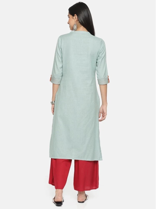 Alena - Blue Cotton Womens Front Slit Kurti - XL