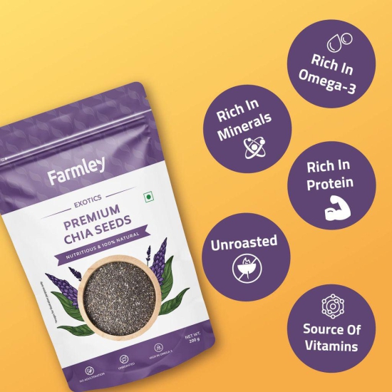 Farmley Premium Seeds Combo Pack for Eating | Total 200 g*4 | Chia Seeds | Flax Seeds | Pumpkin Seeds | Sunflower Seeds