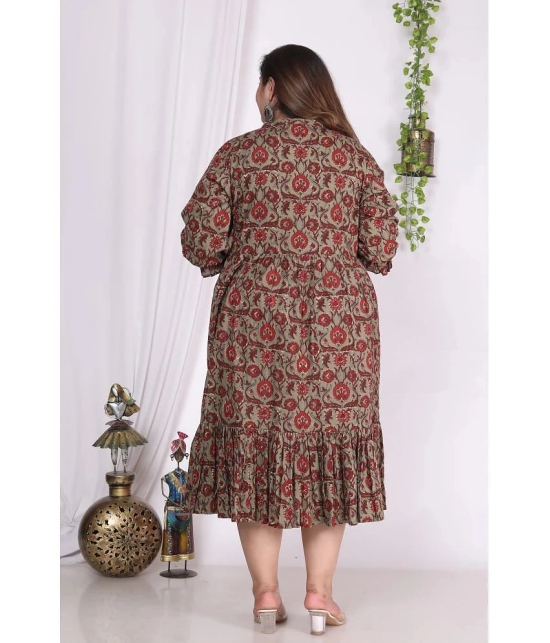 Swasti Cotton Blend Printed Anarkali Womens Kurti - Rust ( Pack of 1 ) - None