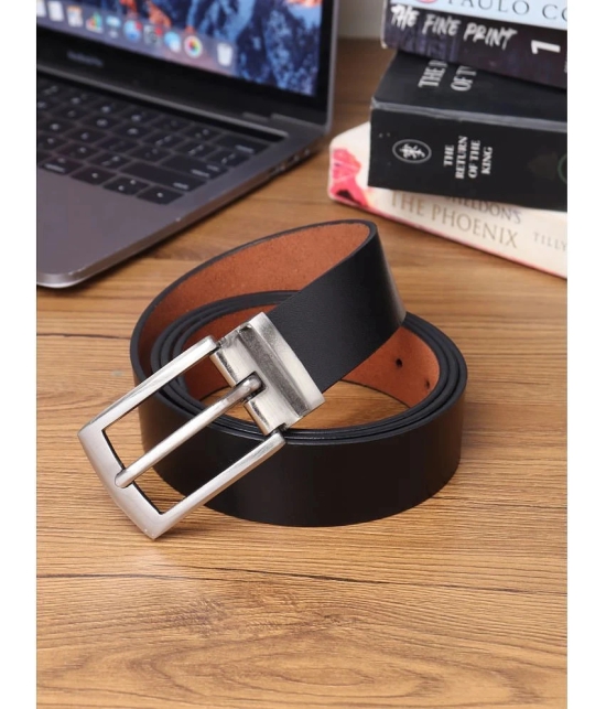 samtroh - Black Leather Mens Casual Belt ( Pack of 1 ) - None