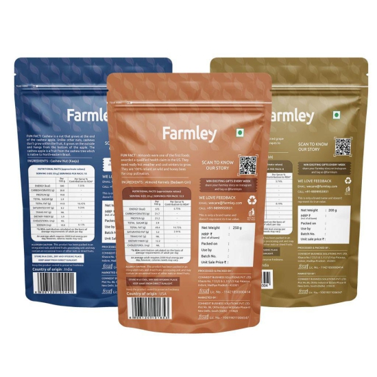 Farmley Premium Mixed Dry Fruits Combo Pack, 700 gram (Almond 250g, Cashew 250g & Raisin 200g) | Mixed Dry Fruits Nuts