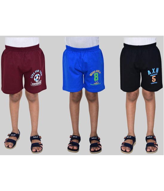 JILZ - Multi Color Cotton Boys Shorts ( Pack of 3 ) - None