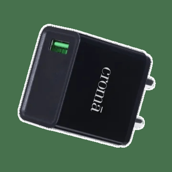 Croma 18W Type A Fast Charger (Adapter Only, Smart IC Technology, Black)