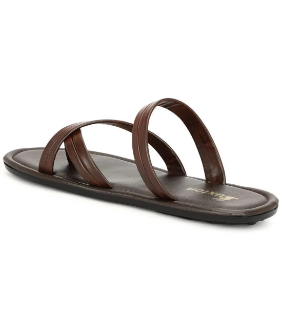 Buxton Brown Mens Thong Flip Flop - None