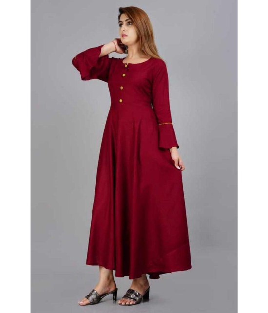 SIPET - Maroon Rayon Women''s Flared Kurti ( Pack of 1 ) - None