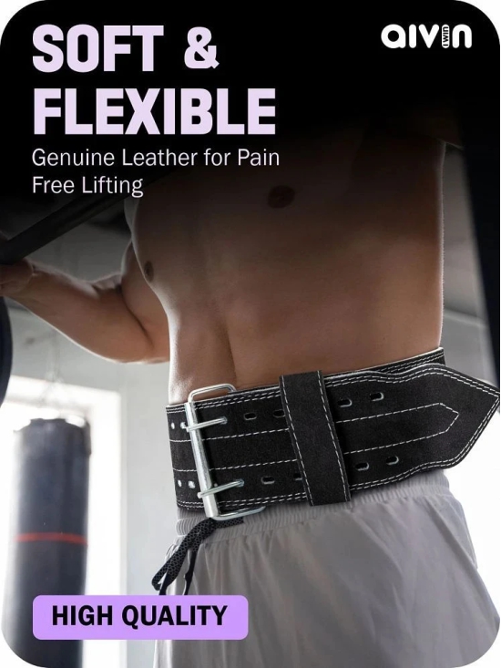 Aivin Black Leather Gym Belt - XL