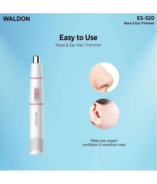 WALDON Nose&Eyebrow Trimmer White Cordless Nose Trimmer With 60 minutes Runtime