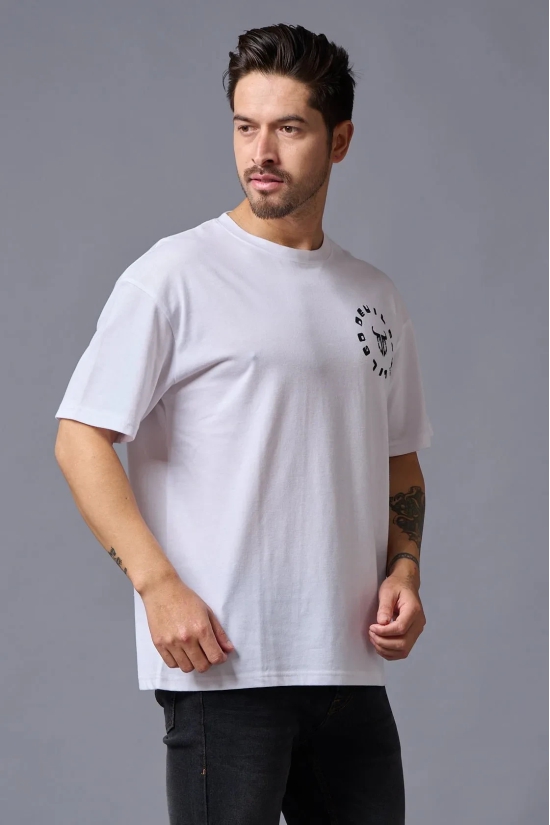 Cruel (in Gradient) Printed White Oversized T-Shirt for Men 3XL