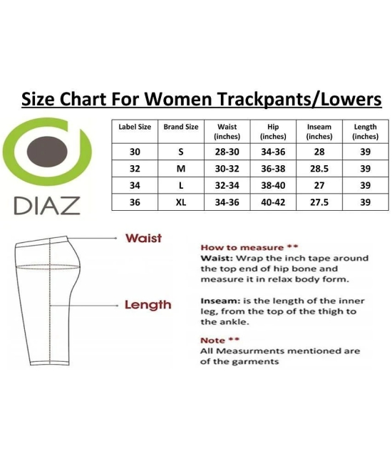 Diaz - 100% Cotton Black Womens Running Trackpants ( Pack of 1 ) - None