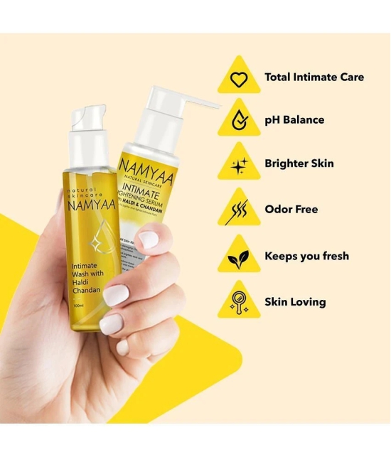 Namyaa Intimate Kit - For Dark Intimate Skin - Haldi Chandan Serum 100Ml & Intimate Wash 100Ml