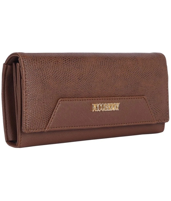 Nicoberry - Faux Leather Brown Womens Zip Around Wallet ( Pack of 1 ) - Brown