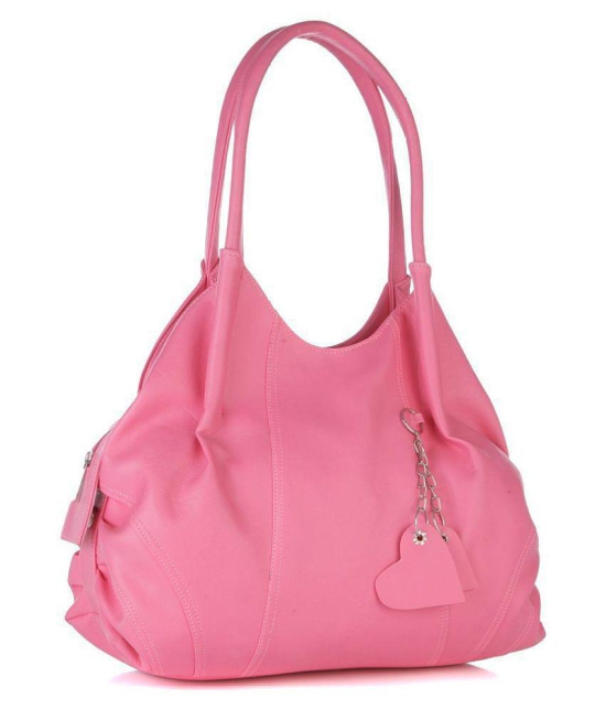 Fostelo -   Pink Faux Leather Shoulder Bag - Pink