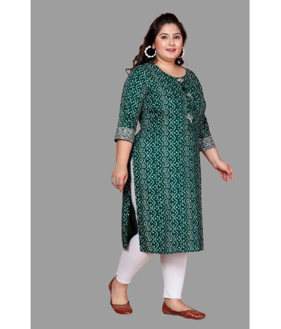 miravan Rayon Printed Straight Womens Kurti - Green ( Pack of 1 ) - None