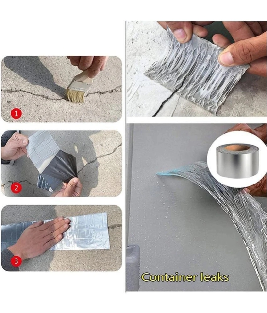 Super Strong Adhesive Waterproof Permanent Repair Aluminum Butyl Tape Rubber Foil Suitable for Roof Leak, Surface Crack, Window Sill Gap, Pipe Rupture, Sealing, Home (5 METER)