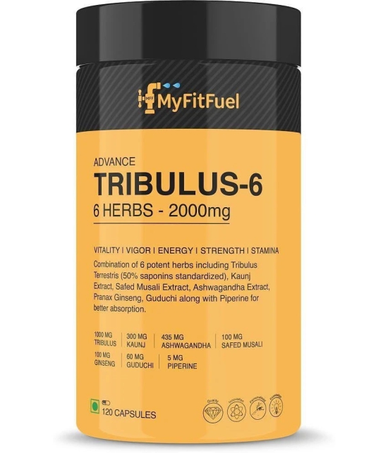 MyFitFuel Tribulus +6 Herbs 2000mg, Ginseng, Kaunj, Safed Musli &more 120 Tablet 120 no.s Minerals Tablets