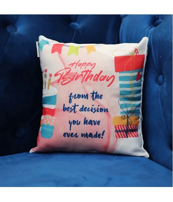 Ros - Multicolor Polyester Gifting Quotes Cushion