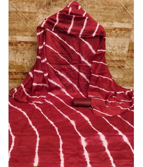 Apnisha - Unstitched Maroon Cotton Dress Material ( Pack of 1 ) - Maroon