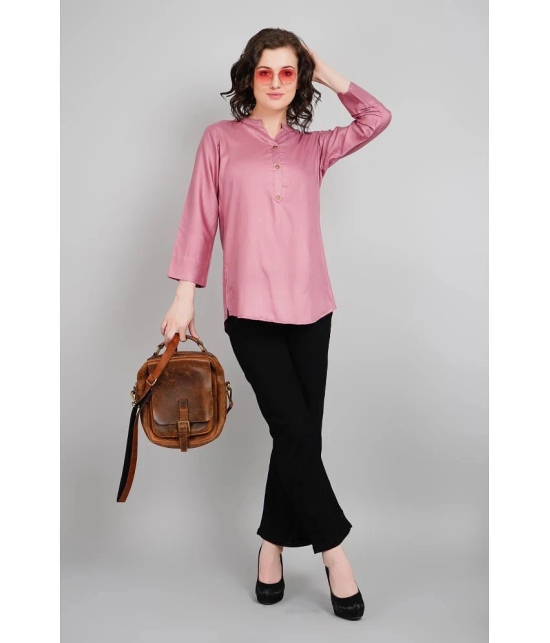 PPTHEFASHIONHUB Rayon Solid Straight Womens Kurti - Mauve ( Pack of 1 ) - None